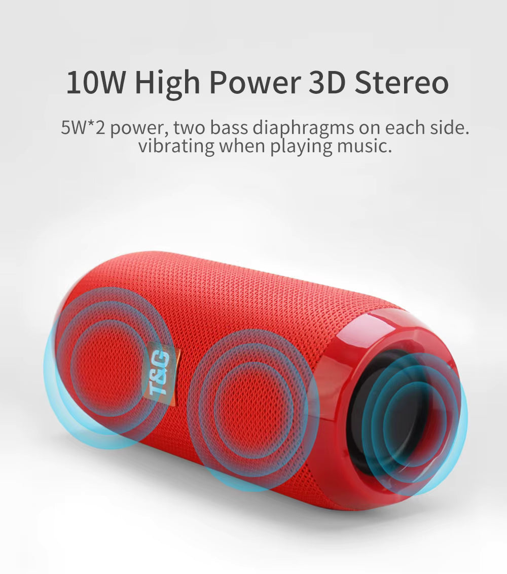 Bluetooth Speaker TG117 Portable TWS Sound Box Waterproof Loudspeaker Outdoor Stereo Surround Speakers Support TF FM Radio