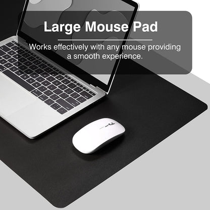 Dual Sided Desk Pad, Large Desk Mat, Waterproof Desk Blotter Protector Mouse Pad, Leather Desk Pad Large for Keyboard and Mouse (24" X 14", Black)