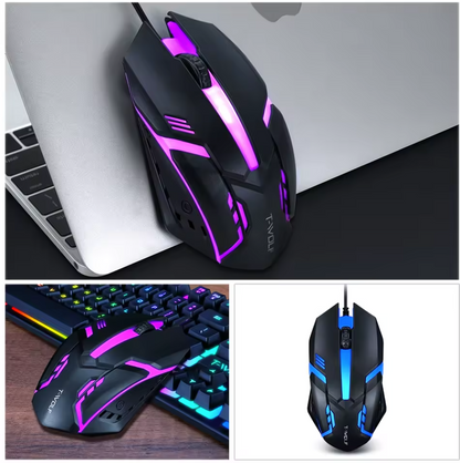 FC112 USB Optical Wired Computer Mouse with Easy Click for Office and Home, 1000DPI, Premium and Portable,Compatible with Windows PC, Laptop, Desktop, Notebook (Black)