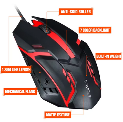FC112 USB Optical Wired Computer Mouse with Easy Click for Office and Home, 1000DPI, Premium and Portable,Compatible with Windows PC, Laptop, Desktop, Notebook (Black)