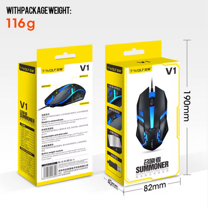 FC112 USB Optical Wired Computer Mouse with Easy Click for Office and Home, 1000DPI, Premium and Portable,Compatible with Windows PC, Laptop, Desktop, Notebook (Black)