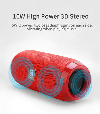 Bluetooth Speaker  TG117 Portable TWS Sound Box Waterproof Loudspeaker Outdoor Stereo Surround Speakers Support TF FM Radio