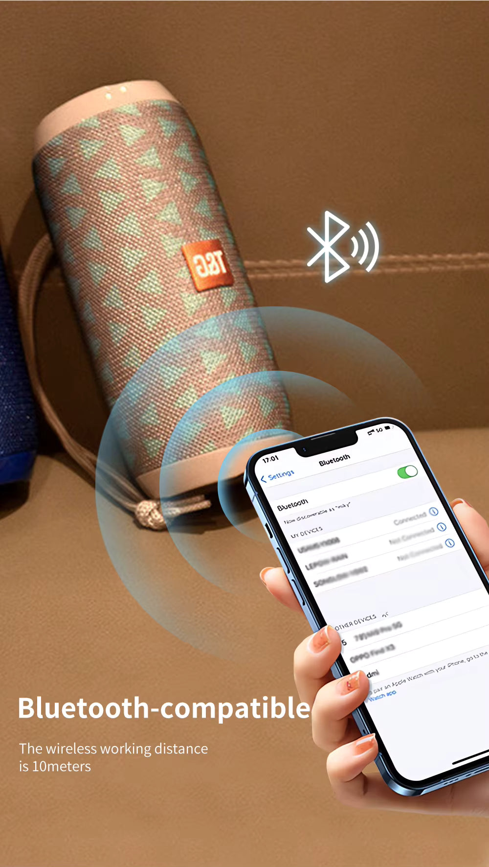 Bluetooth Speaker  TG117 Portable TWS Sound Box Waterproof Loudspeaker Outdoor Stereo Surround Speakers Support TF FM Radio