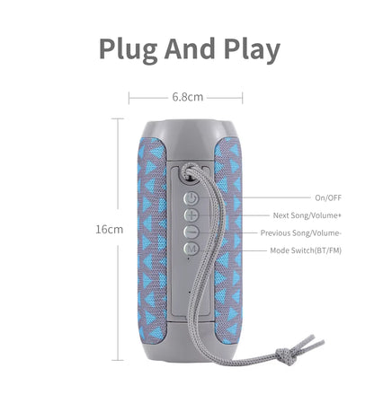 Bluetooth Speaker  TG117 Portable TWS Sound Box Waterproof Loudspeaker Outdoor Stereo Surround Speakers Support TF FM Radio